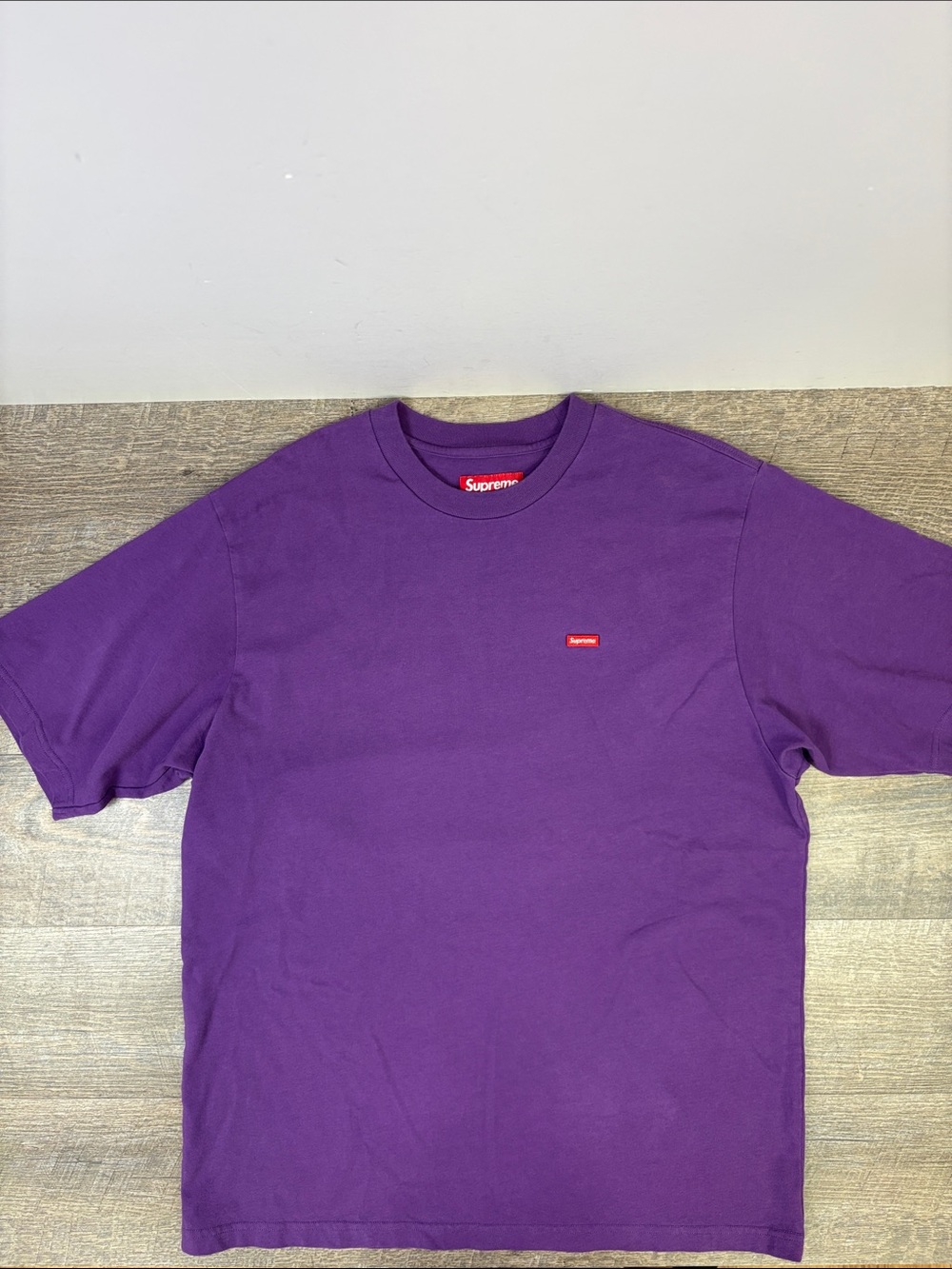 Supreme Small Box Logo Purple T-Shirt Tee Size Medium Made in Portugal